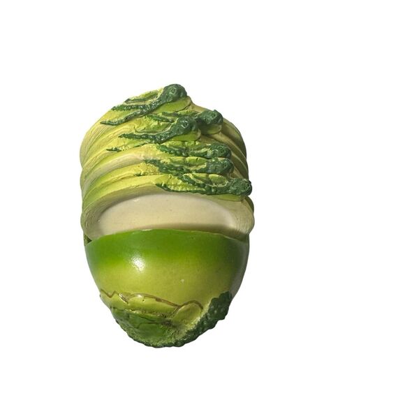 Cabbage Leaf Painted Coasters- Total Of 6 3” Coasters With Holder- Vintage- - Picture 5 of 16